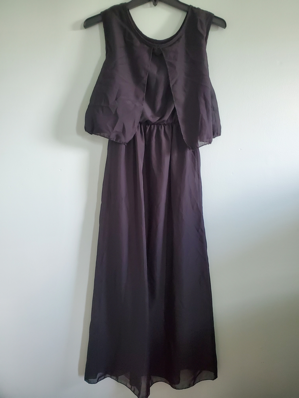 Sleeveless Black Maxi Dress with Overlay